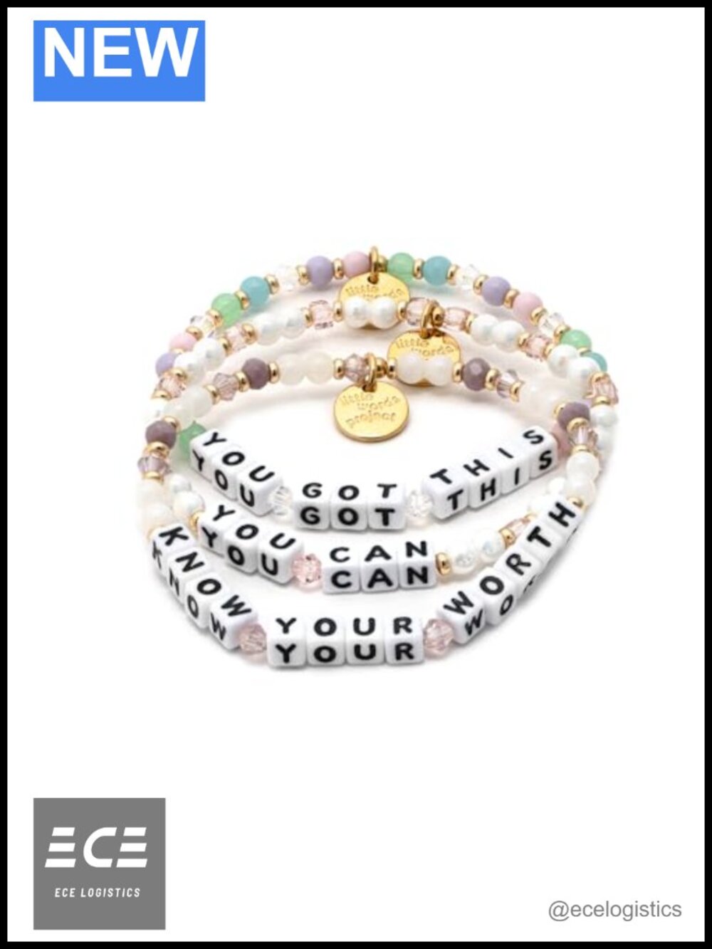 Gold Plated Brass Beaded Stretch Bracelet Set of 3 Friendship Stackable